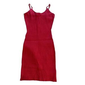 Aster red ribbed dress rank size small stretchy women’s wear